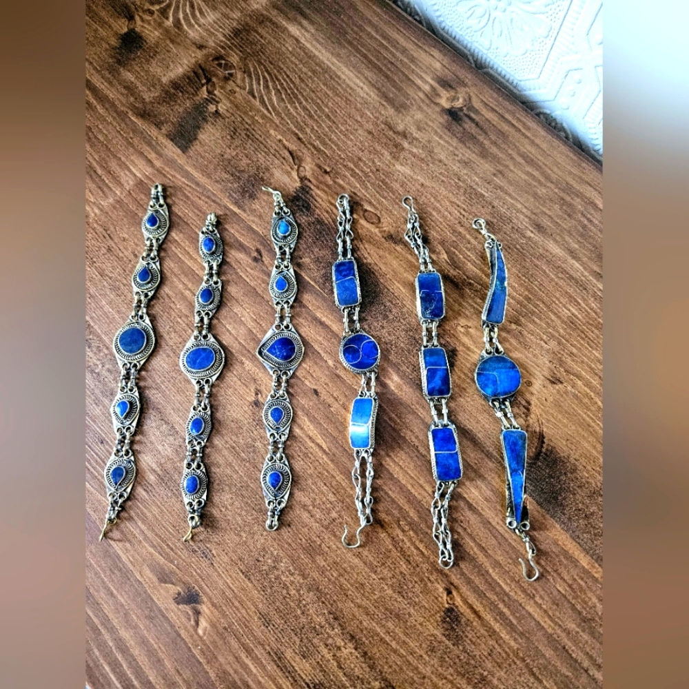 Handmade Lapis Lazuli bracelets, Afghan Tribal jewelry, Lapis lazuli jewelry ✨️